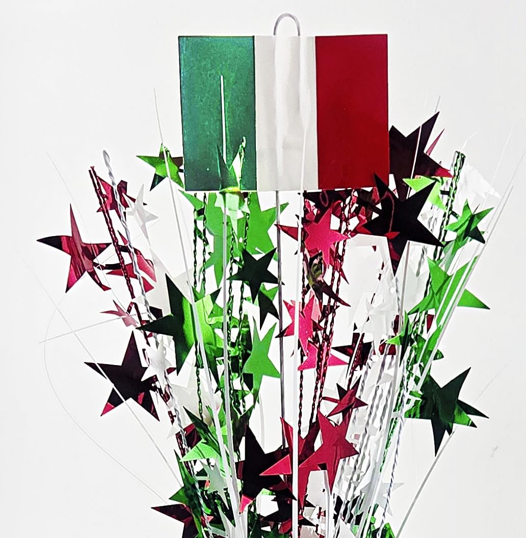 Italian Flag Star Balloon Weight Centerpieces, 2 Pieces