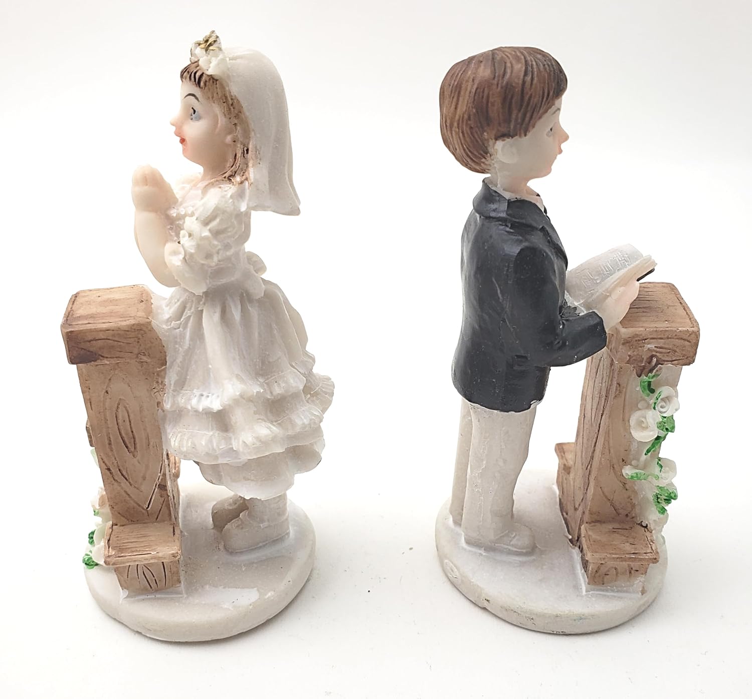 Party Favors Plus Multicolor Polyresin First Communion Boy Girl Figurine 4 Inch Set of 2