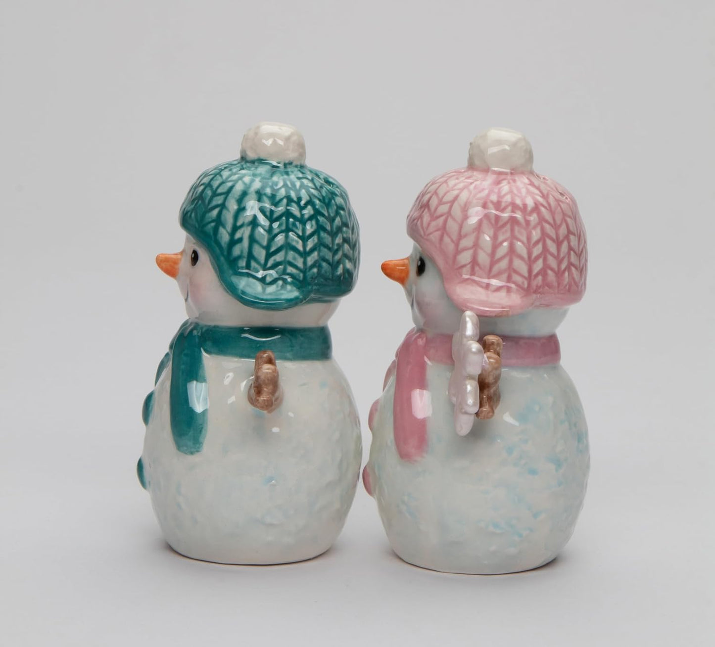 Cosmos Gifts Fine Ceramic Snowman Couple with Snowflake Salt & Pepper Shakers Set 3-7/8" H 57047