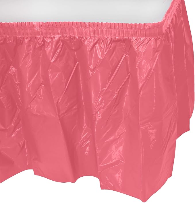 Party Favors Plus Rose Plastic Table Skirts 29 in x 13 Ft