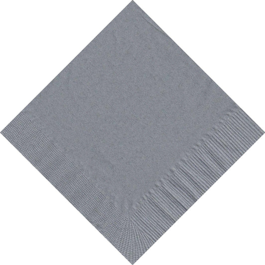 Party Favors Plus Silver Paper Napkins 50 Count