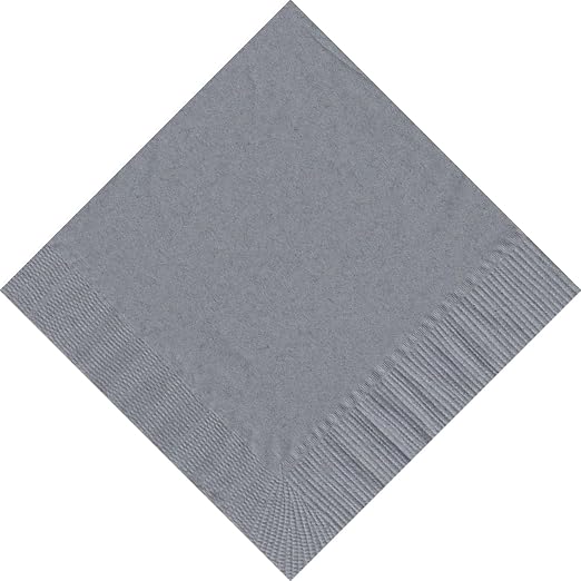 Party Favors Plus Silver Paper Napkins 50 Count