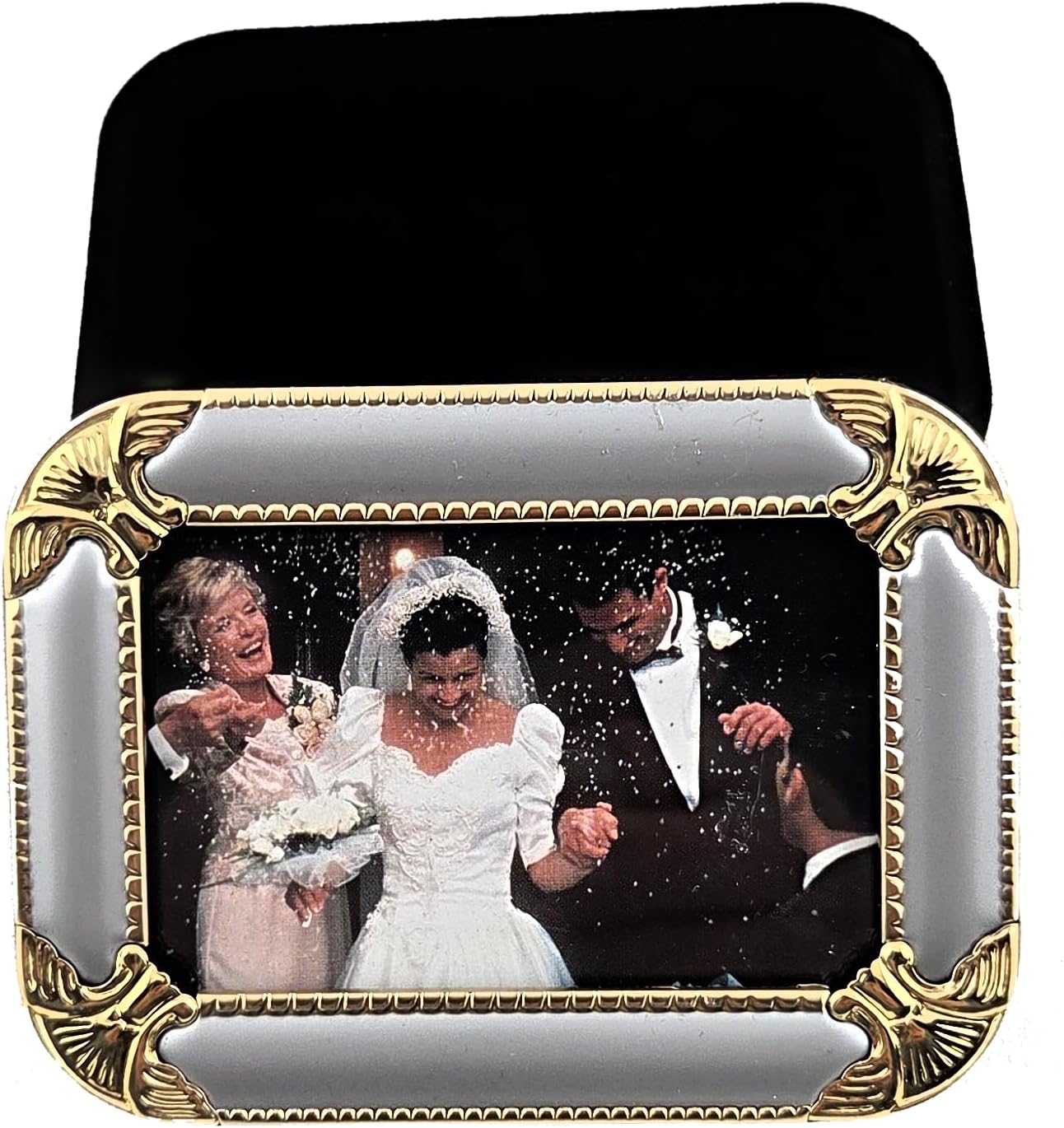 Party Favors Plus Black Velvet Jewelry Box Photo Frame Lid Set 2