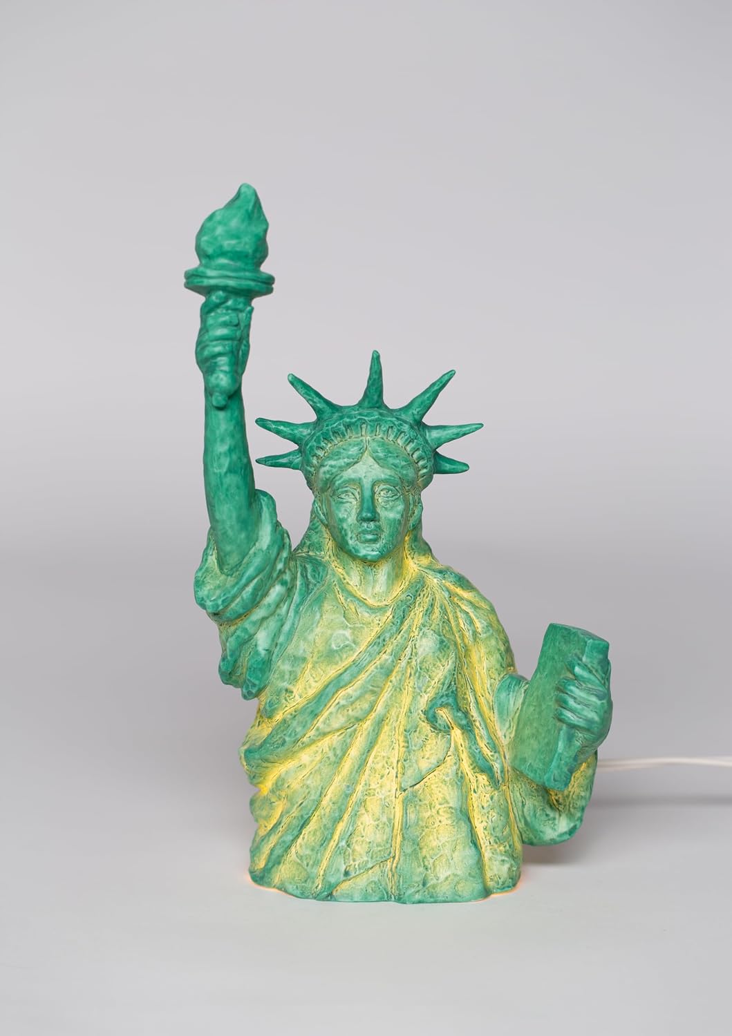 Cosmos Gifts Fine Porcelain Statue of Liberty Night Light Figurine 10-7/8" H Green