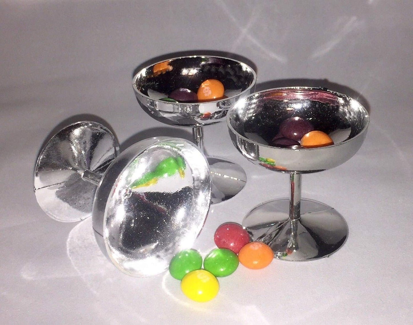 Party Favors Plus Mini Plastic Champagne Cups Silver 24 Count