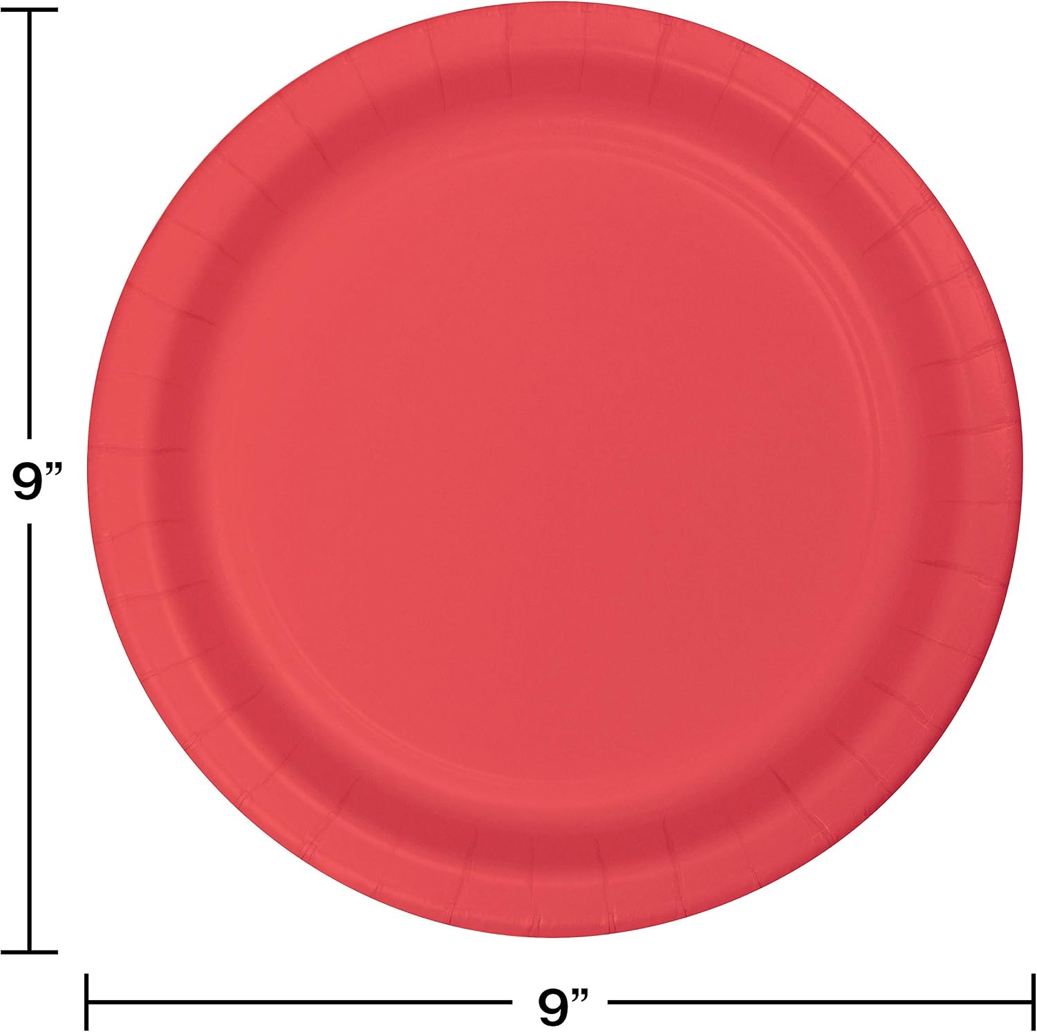 Creative Converting Round Paper Dinner Plates Coral 8.75" 24 Count