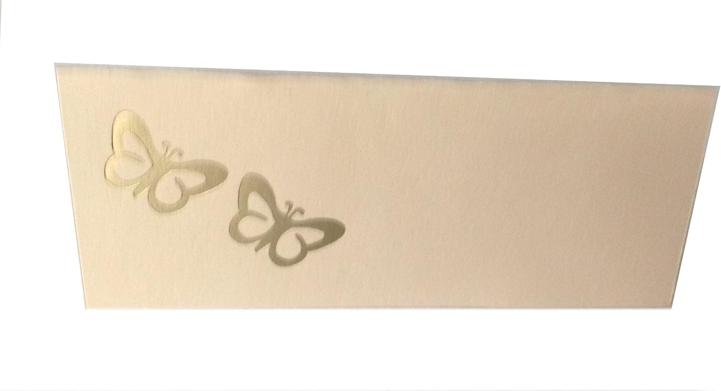 Party Favors Plus Gold Butterflies Tent Style Ivory Place Cards 100 Count