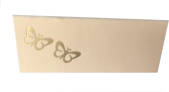 Party Favors Plus Gold Butterflies Tent Style Ivory Place Cards 100 Count