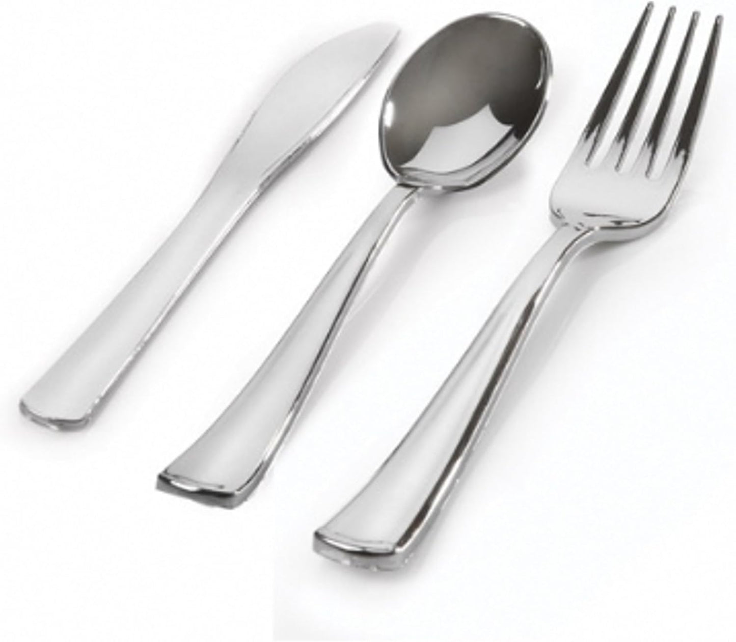 Party Favors Plus Plastic Silver Spoons Heavy Duty 48 Count