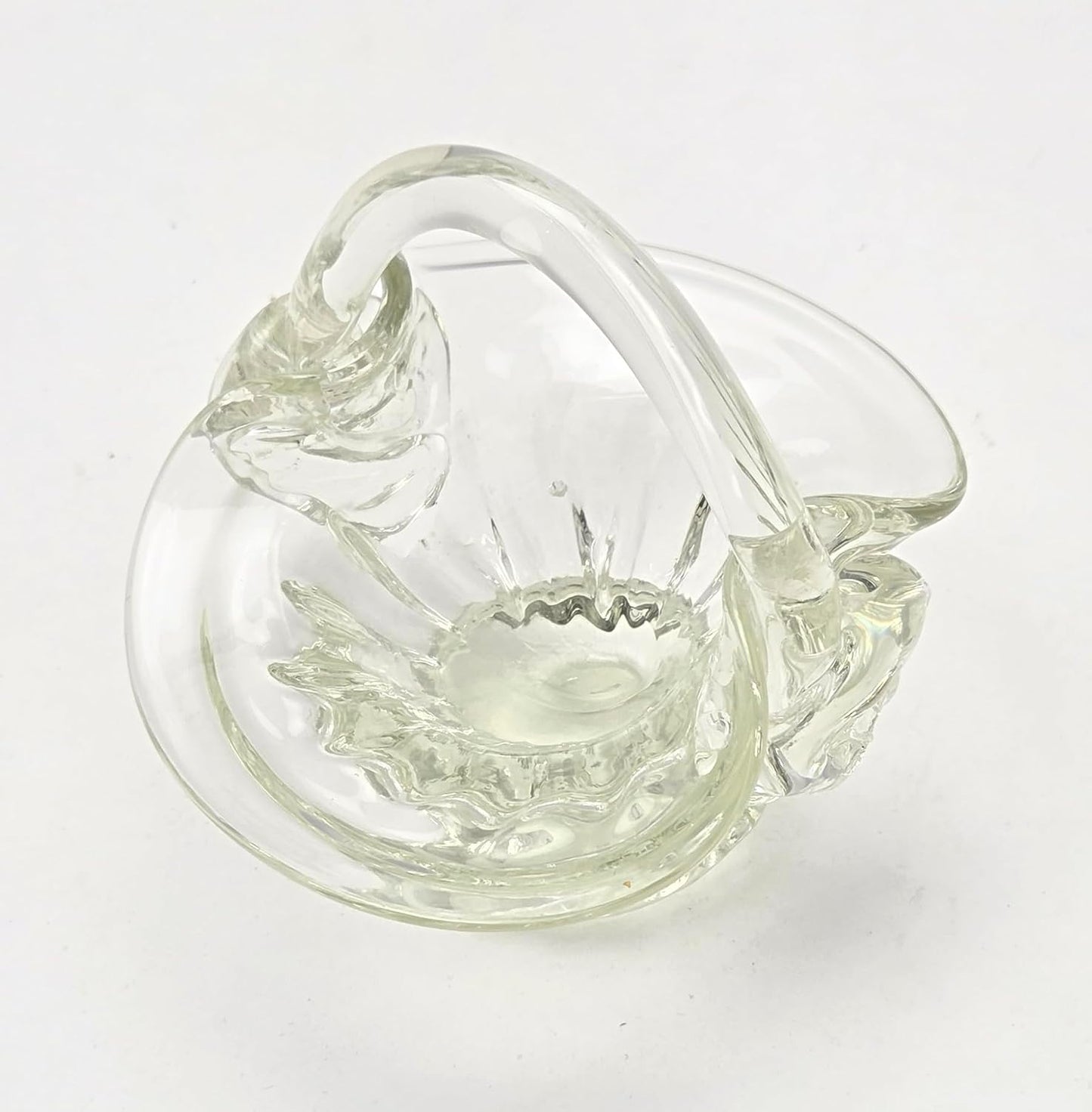Party Favors Plus Clear Glass Basket Trinket Holder 4.5 Inch