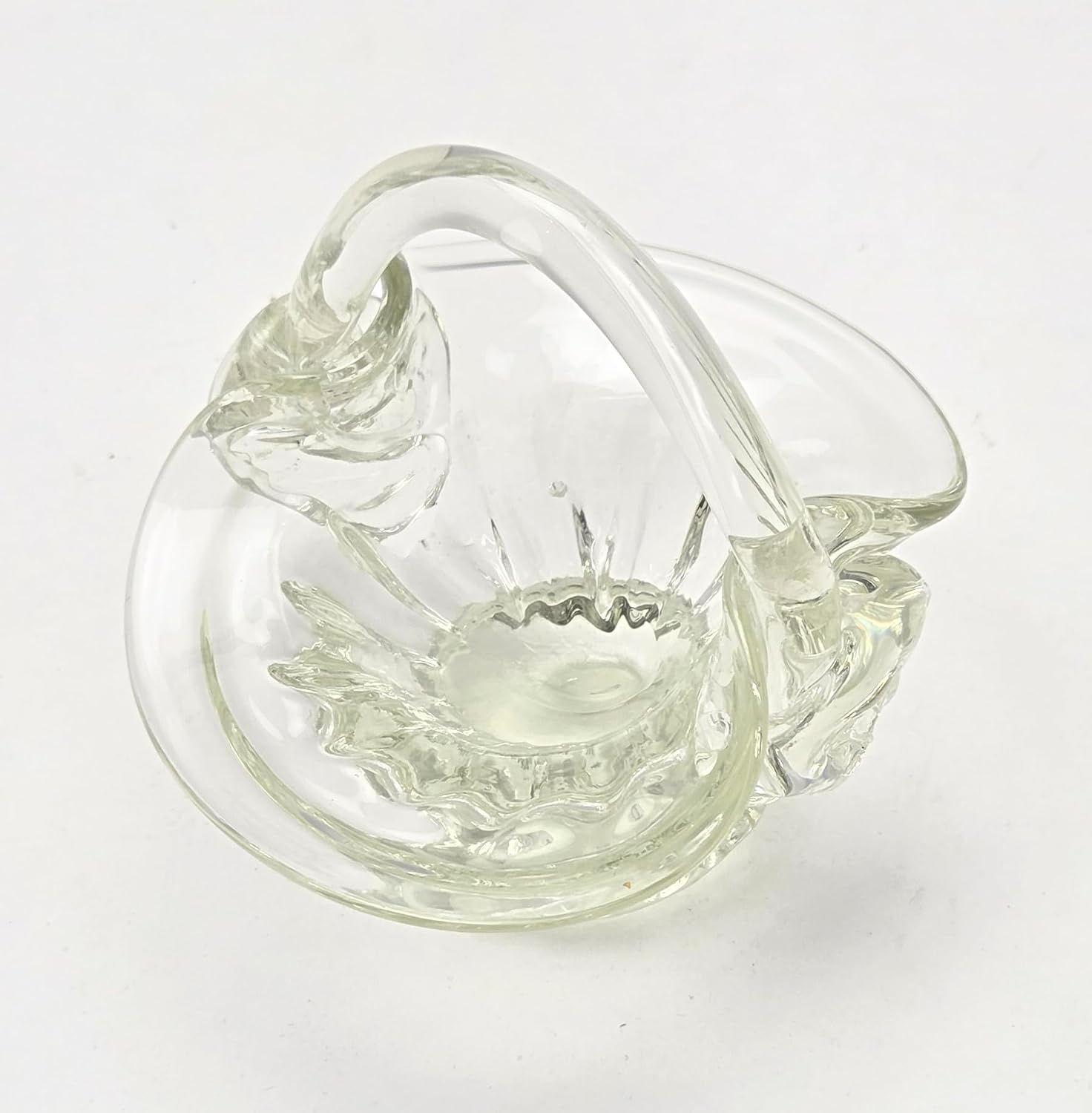 Party Favors Plus Clear Glass Basket Trinket Holder 4.5 Inch