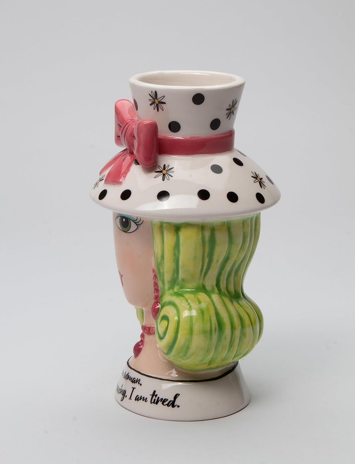 Cosmos Gifts Fine Ceramic I Am Woman I Am Amazing I Am Tired Lady Makeup Brush Holder Vase 6-1/4" H 62610