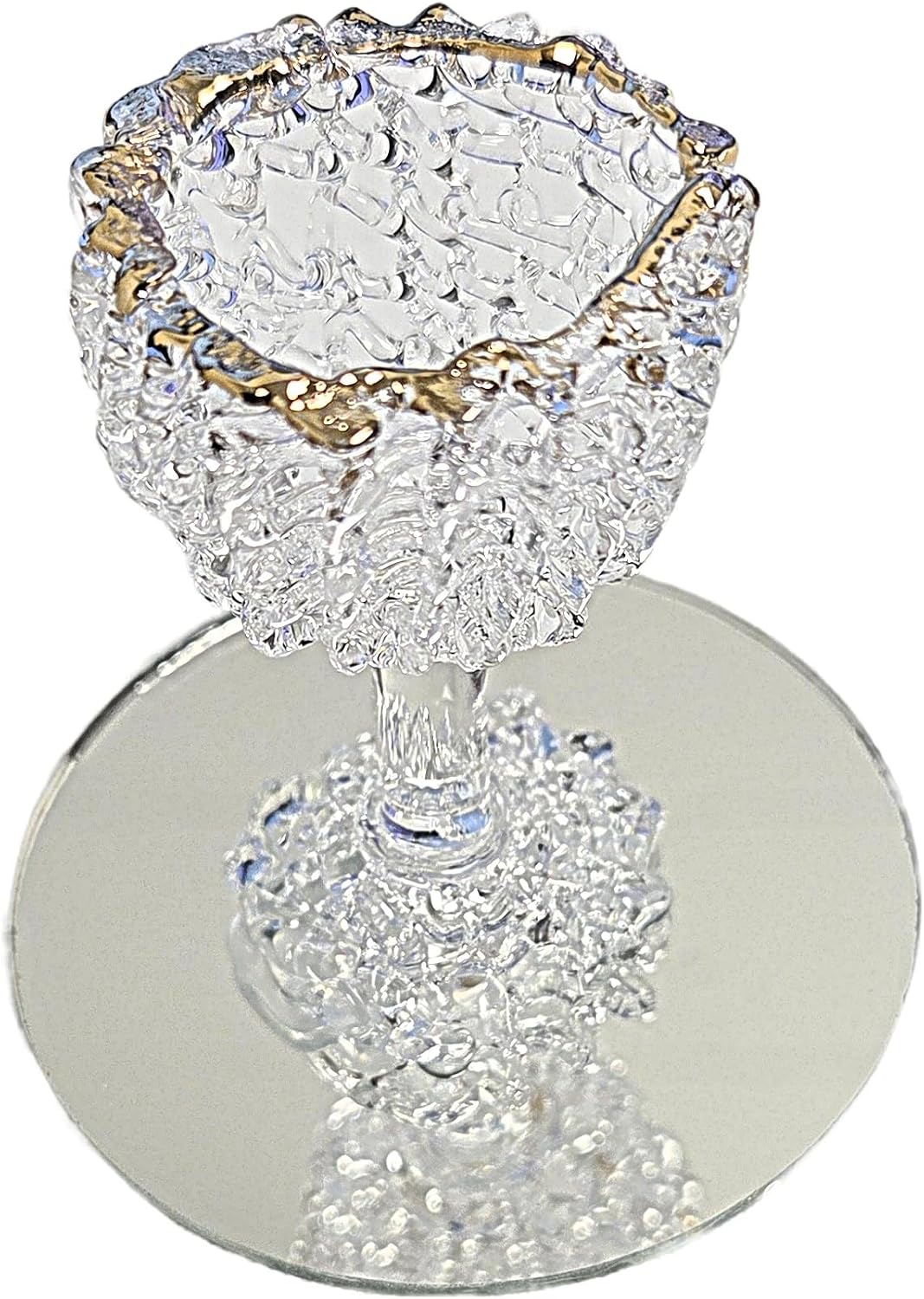 Party Favors Plus Mini Crystal-Like Goblet Figurine Gold Accent Polyresin 2.5 Inch
