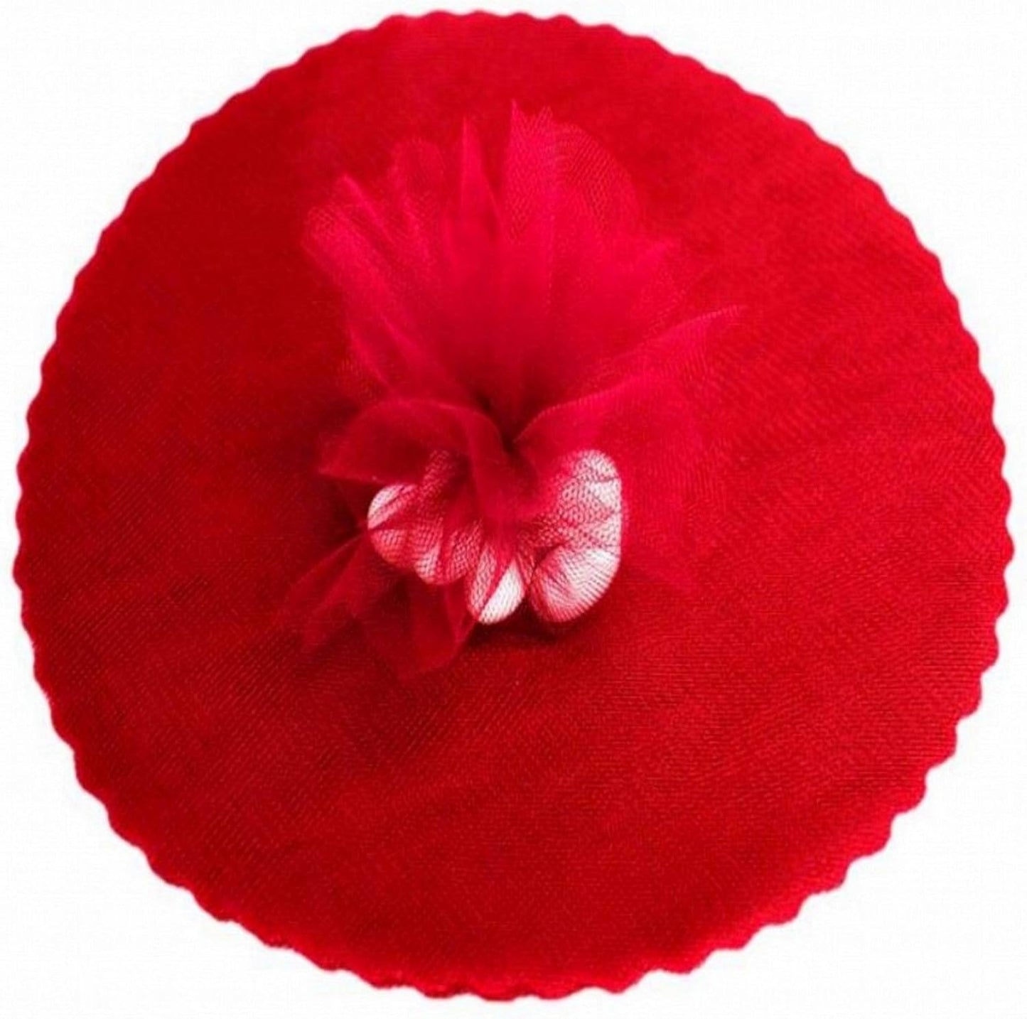 Party Favors Plus Red Scalloped Tulle Circles 9 Inch 100 Count