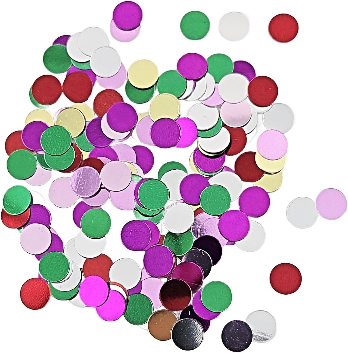 Party Favors Plus Metallic Foil Round Dot Confetti Multicolor 0.25 Inch 0.5 oz