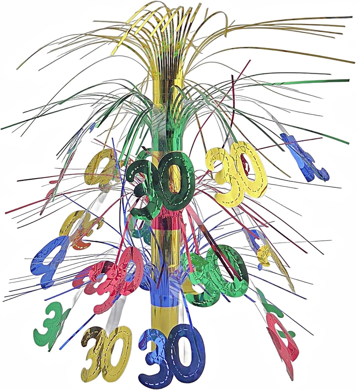 30th Birthday Anniversary Cascade Centerpiece Multicolor 18 inch Tall - 2 Count