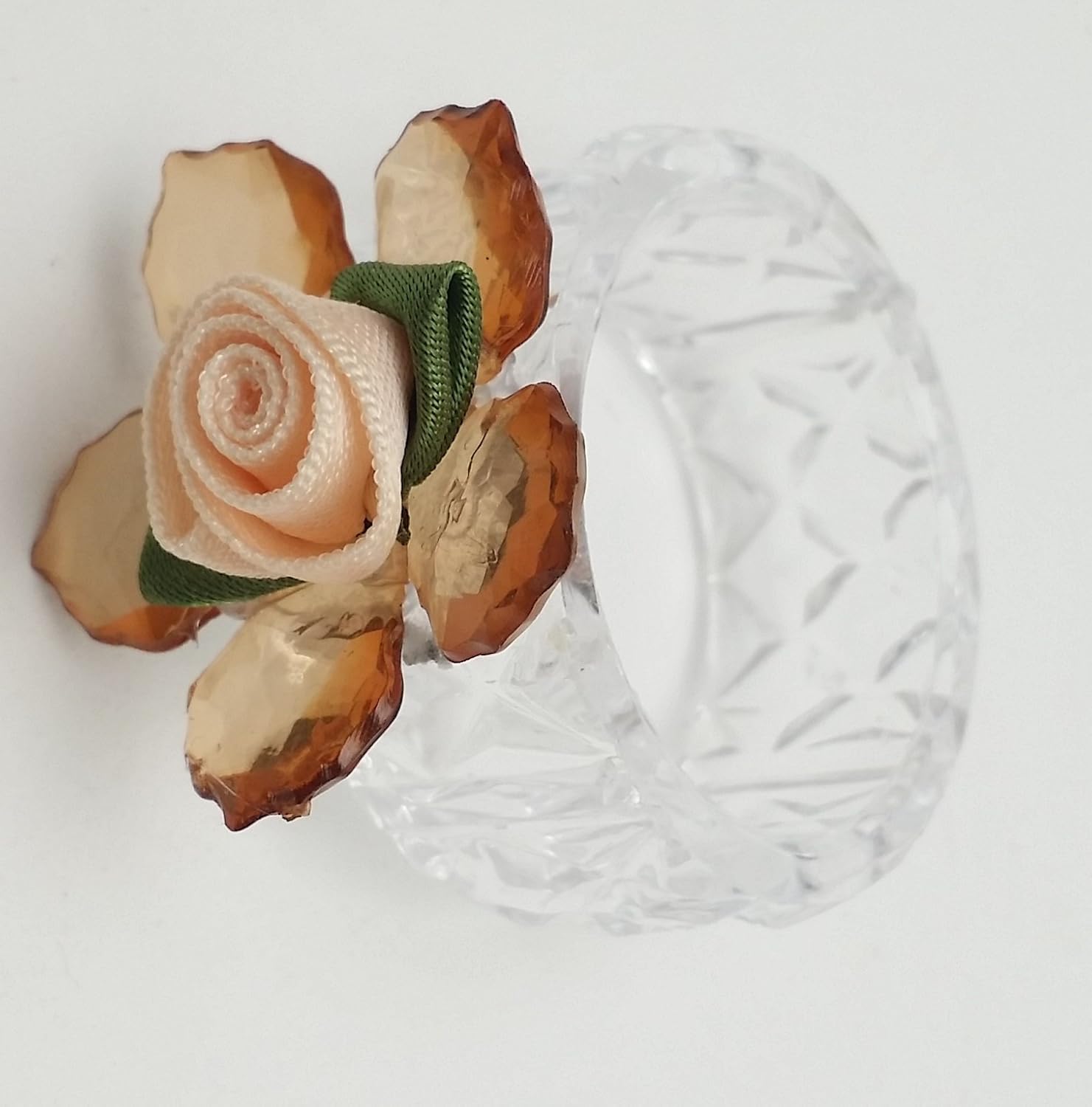 Party Favors Plus Gold Brown Acrylic Flower Napkin Rings 8 Count