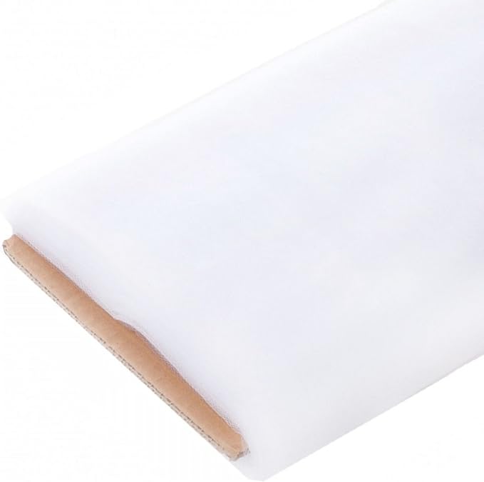 Party Favors Plus White Sheer Tulle Fabric Roll 54in X 100ft