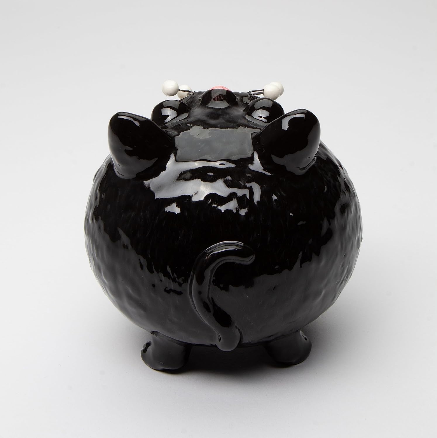 Cosmos Gifts Fine Porcelain Black Whisker Cat Halloween Candy Bowl 5.25" W x 5.13" H