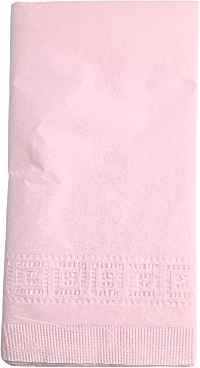 Party Favors Plus Pink Disposable Tablecloth 2-Ply Tissue Plastic Lining 54x108 Inch Pack of 2