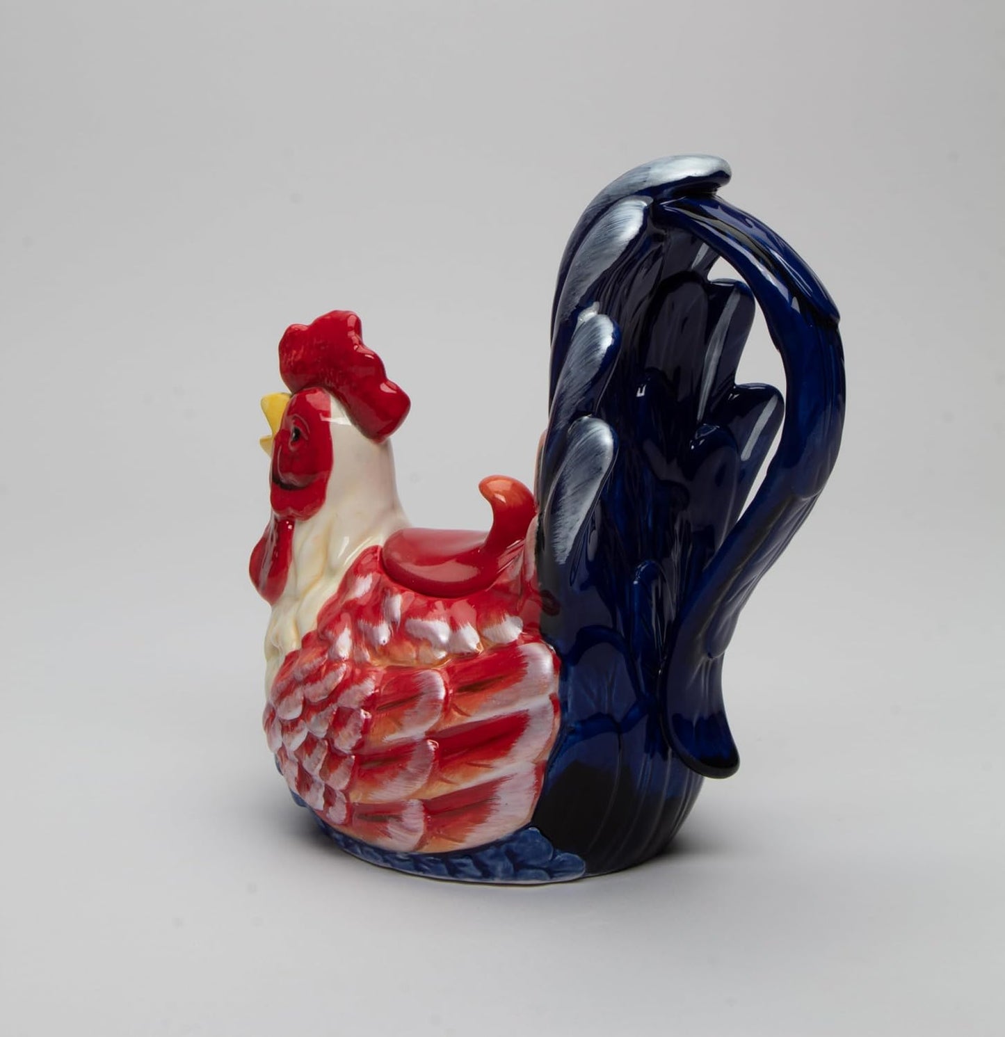 Cosmos Gifts Fine Ceramic Festive Colorful Tuscany Country Rooster Teapot 7-3/4" L Red
