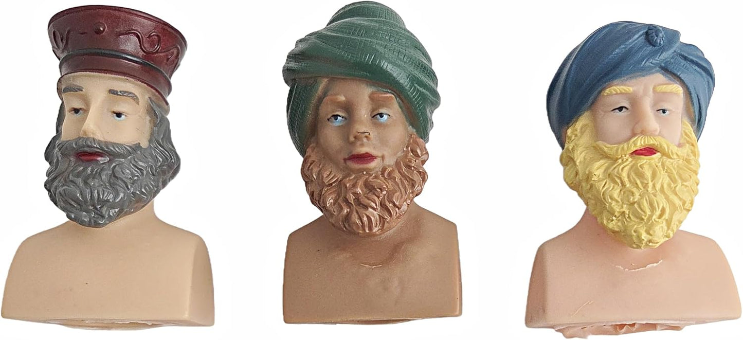 Party Favors Plus Three Wise Men PVC Head and Hands Set 3.5 Inch 3 Count