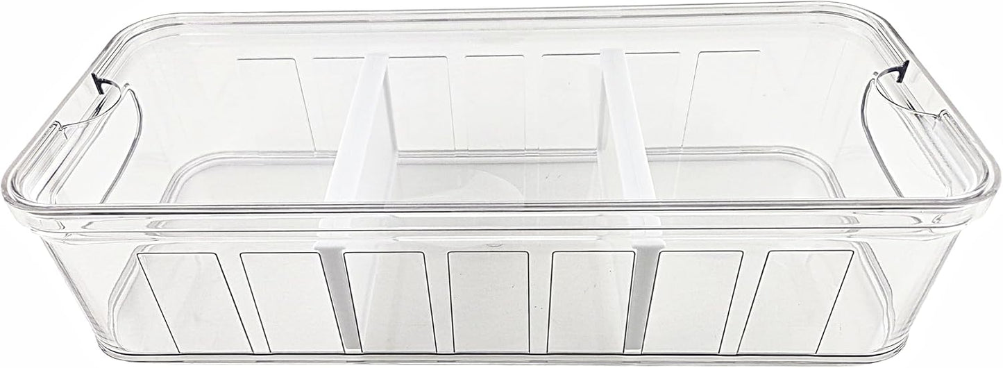 Party Favors Plus Stackable Fridge Organizer Bins with Lids BPA Free Set of 4