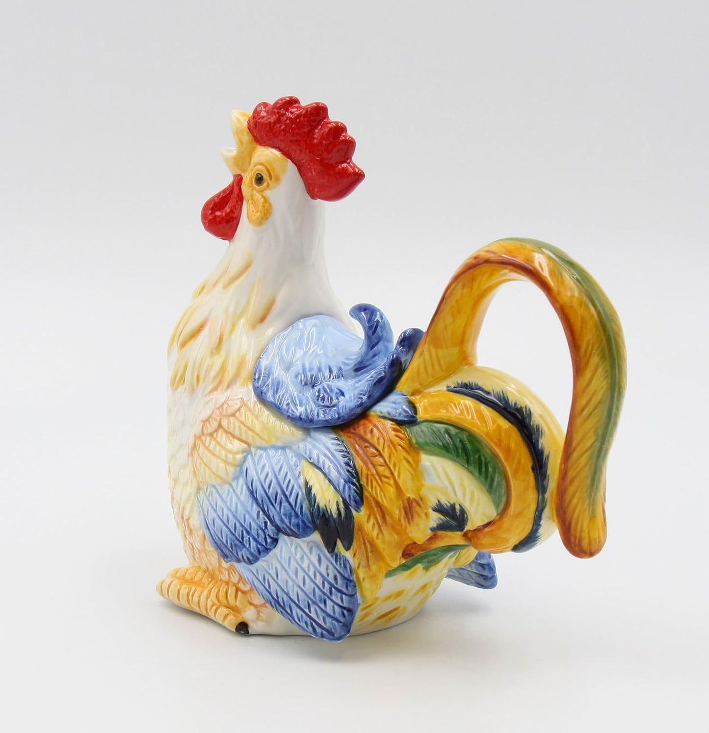 Cosmos Gifts Fine Ceramic Hand Painted Rooster Teapot 8-1/2" L