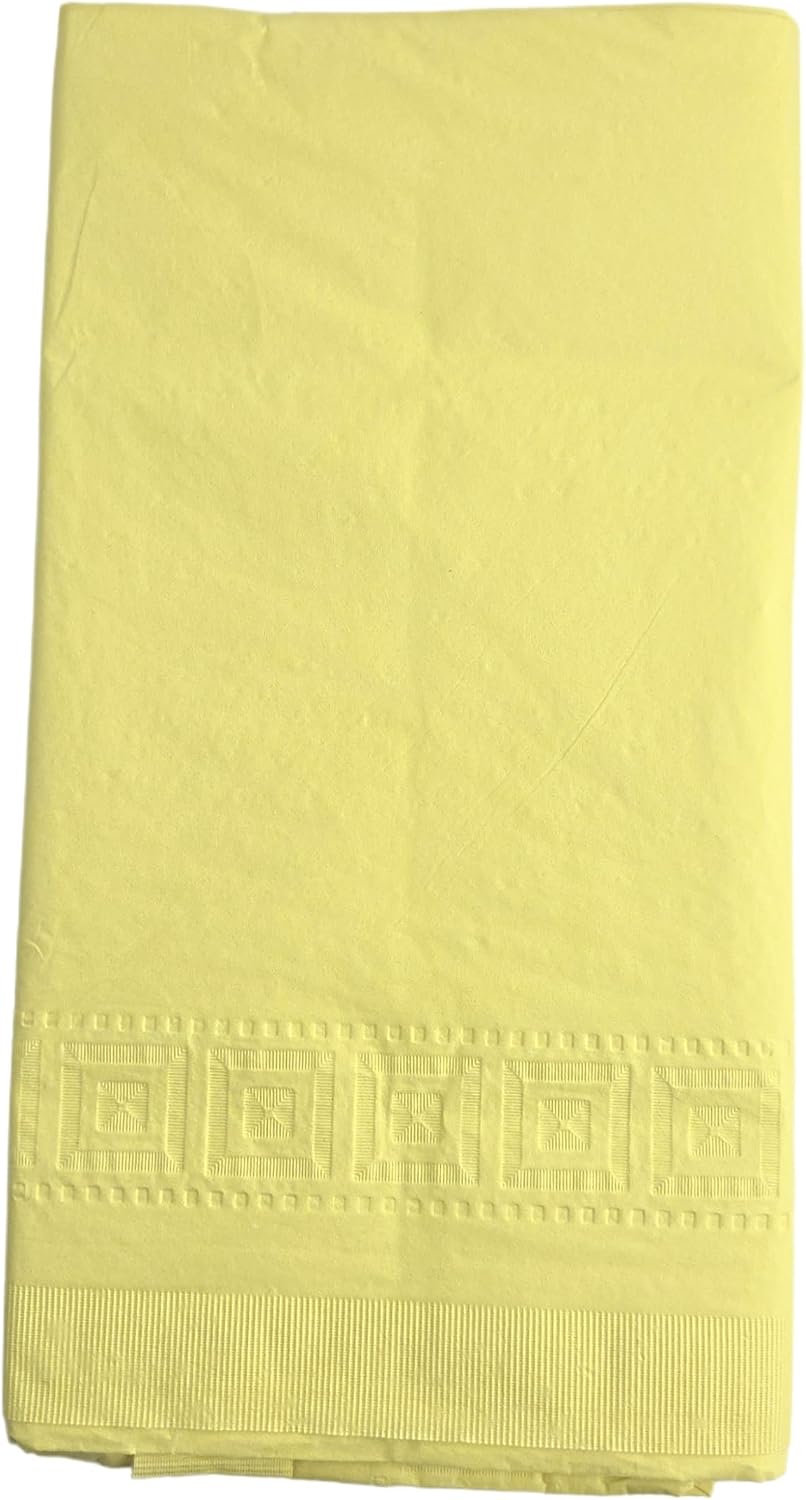 Party Favors Plus Yellow Paper Tablecloth Rectangular 54x108 Inch 2 Pack