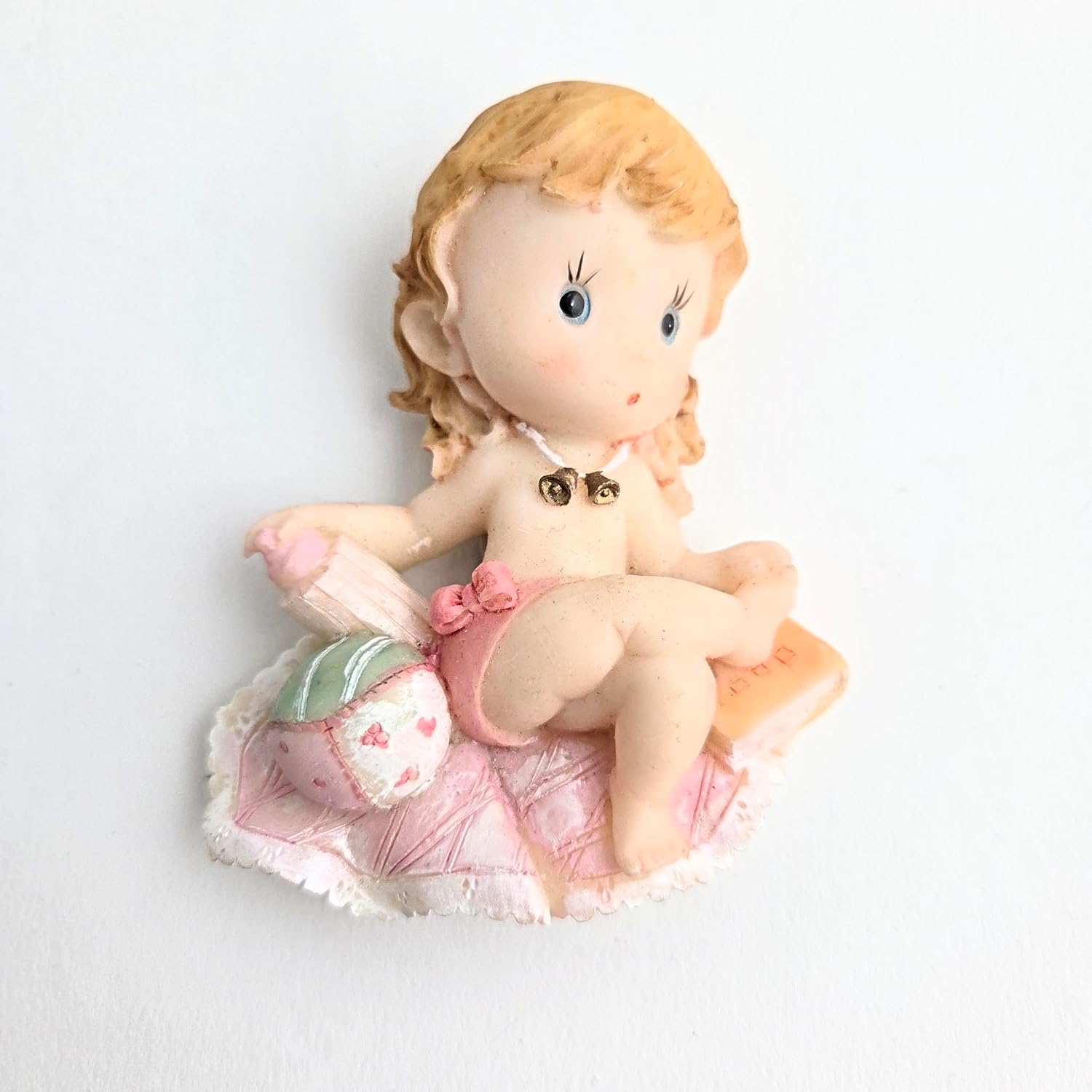 Party Favors Plus Polyresin Baby Girl Refrigerator Magnets Pink White 3 Inch 5 Count