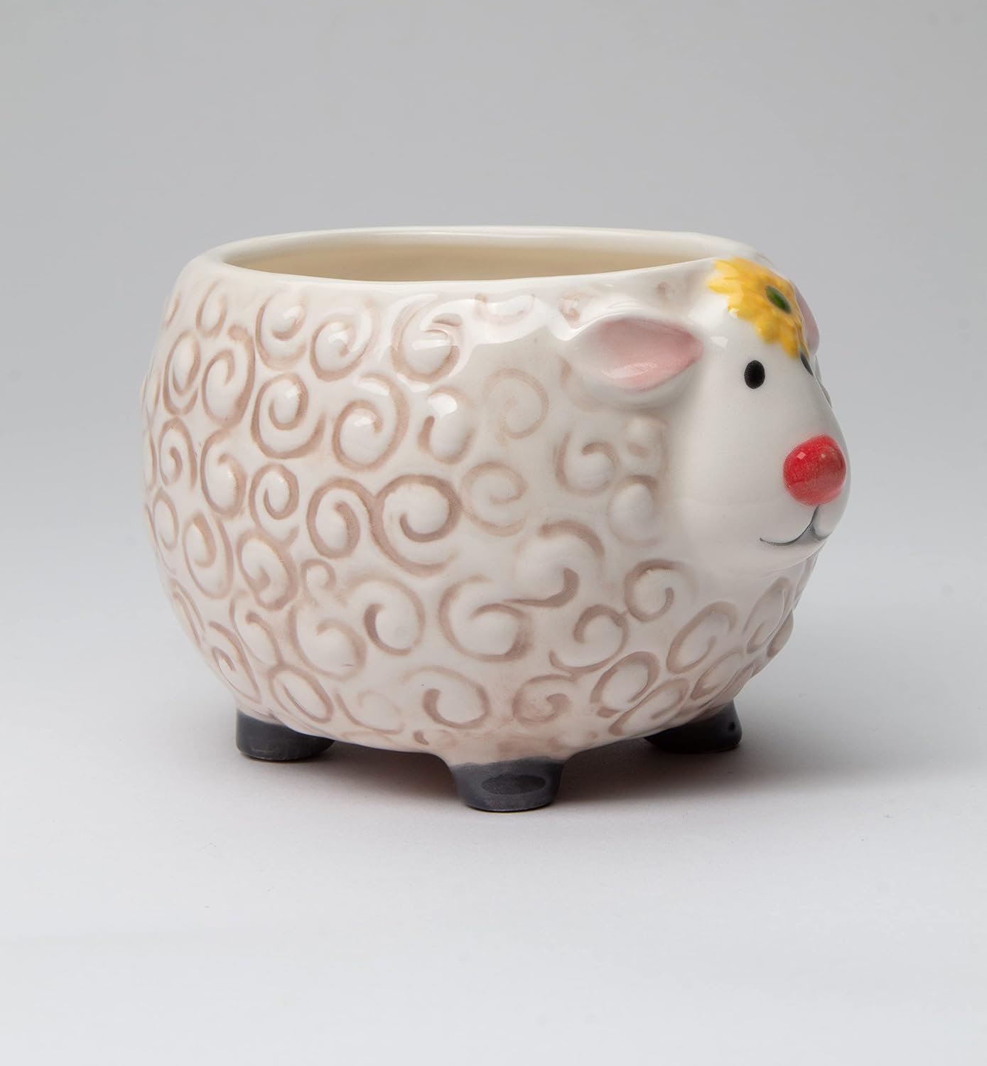 Cosmos Gifts Fine Ceramic Cute Lamb Sheep Decorative Candy Bowl 5" L