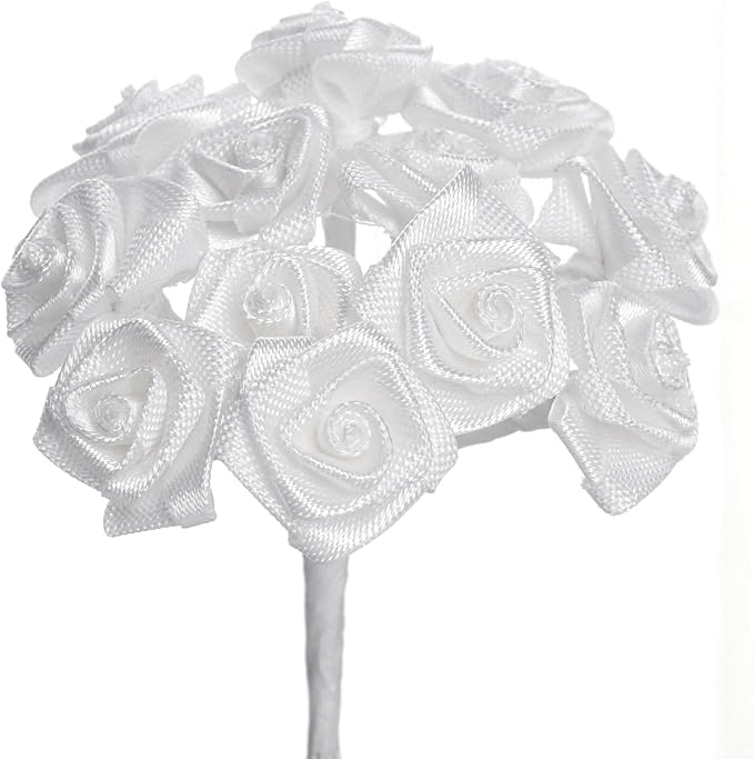 Party Favors Plus White Mini Wrap Roses 3/8 Inch 144 Count