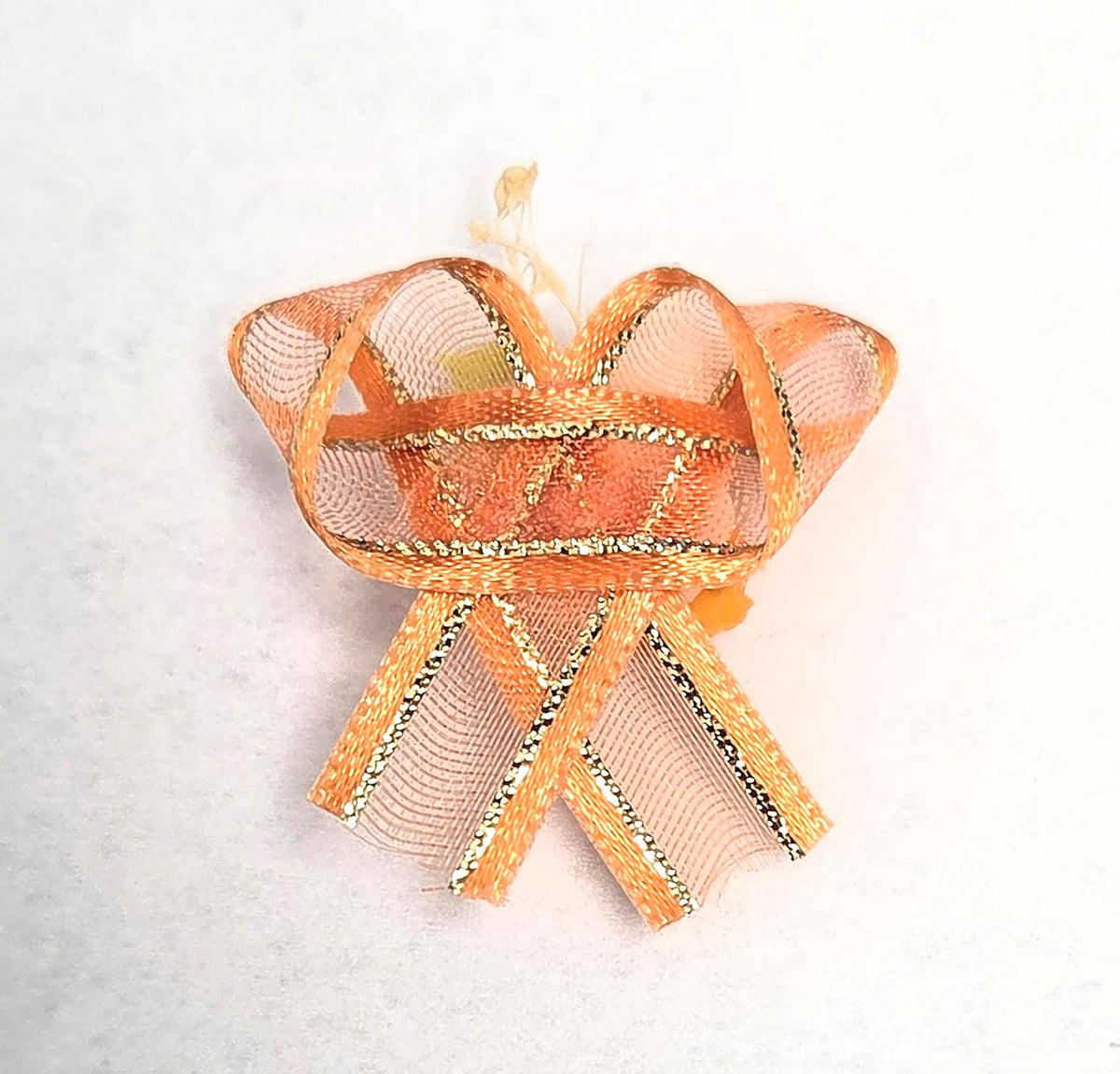 Orange Rose Calla Lily Mini Bow Flower Embellishments, 60 Pieces