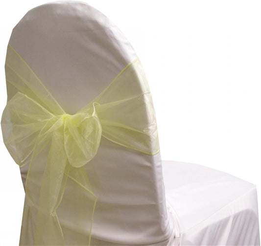 Party Favors Plus Yellow Organza Wedding Chair Sash Bows 72 Count