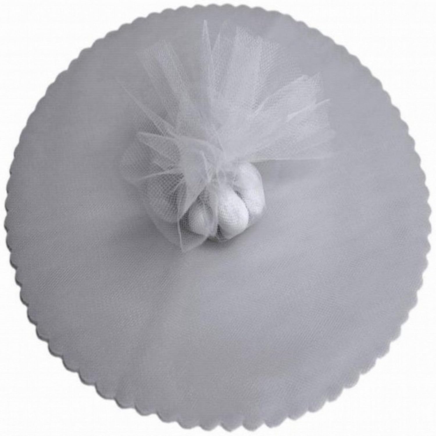 Party Favors Plus Silver Scalloped Tulle Circles 9 Inches 100 Count