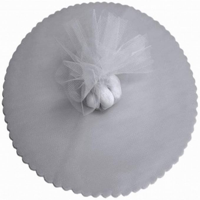Party Favors Plus Silver Scalloped Tulle Circles 9 Inches 100 Count