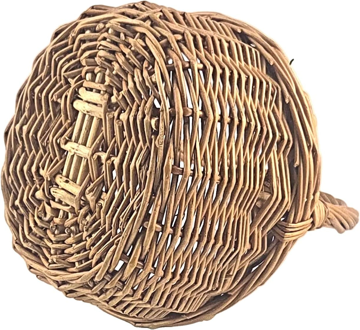 Light Brown Wicker Basket with Arched Handle, 1 Piece