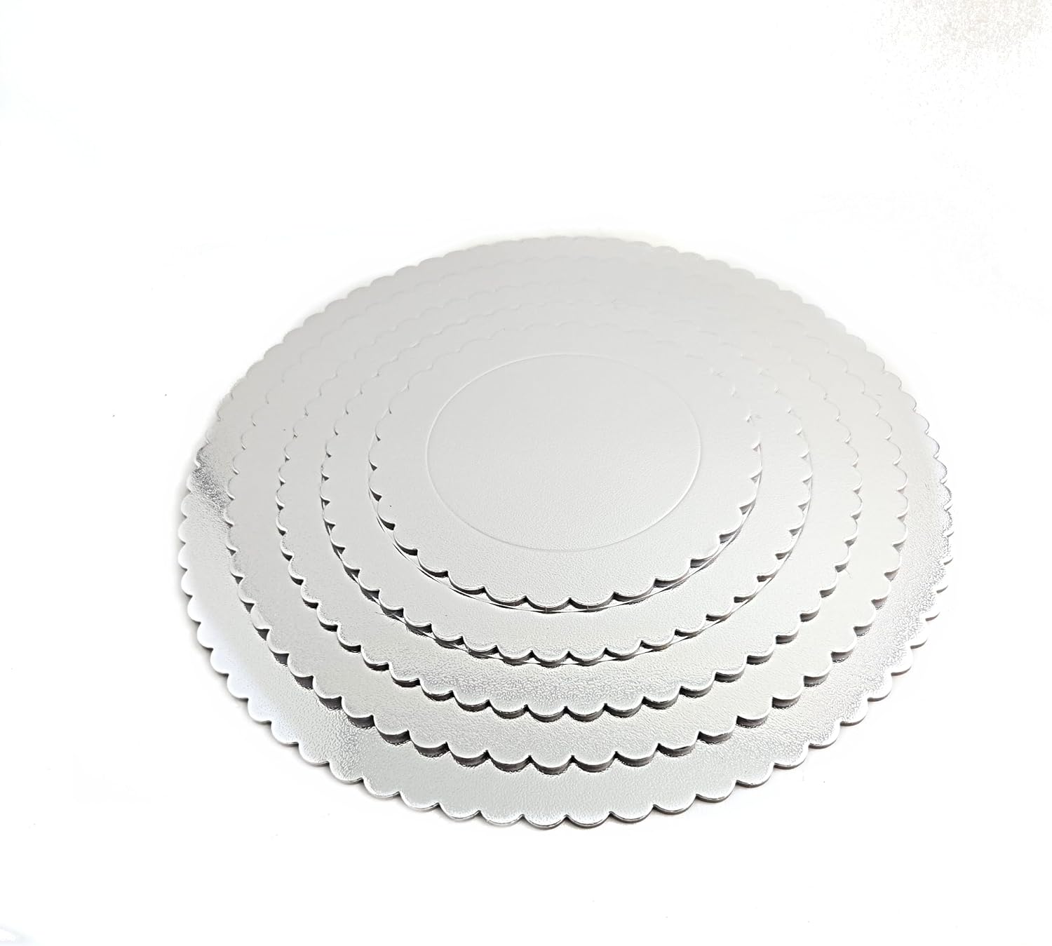 Party Favors Plus Silver Round Cake Boards Scalloped Edge Heavy Duty 8 Inch 10 Count