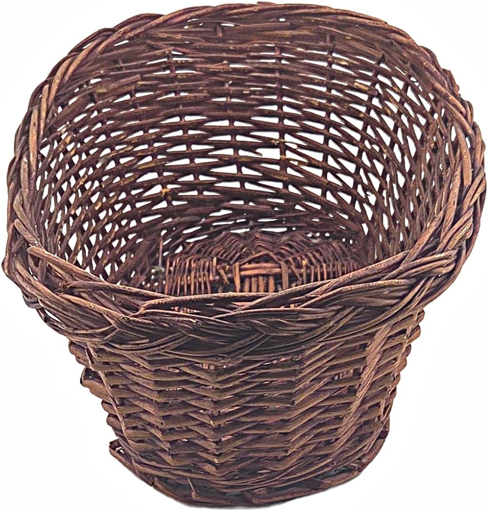 Natural Dark Brown Wicker Oval Baskets, 2 Pieces