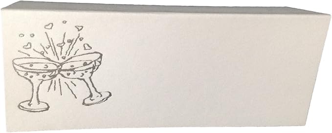 Party Favors Plus Silver Champagne Glasses Tent Style White Place Cards 100 Count