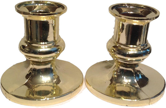 Party Favors Plus Gold Plastic Acrylic Candle Holders for Taper Candles 12 Count