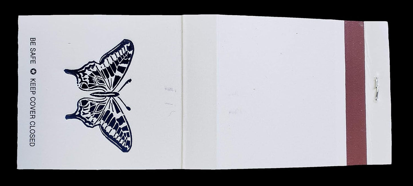 Party Favors Plus White Imprinted Butterfly Matchbooks 50 Count