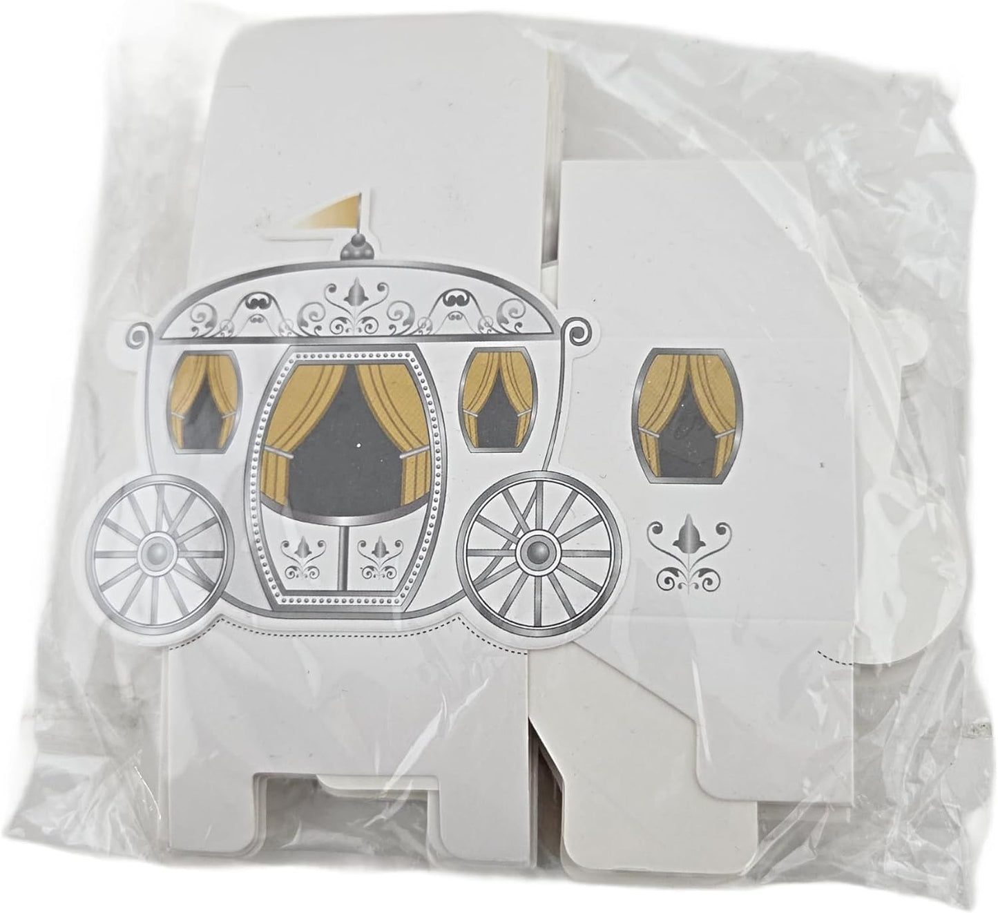 Party Favors Plus Cinderella Carriage-Shaped Favor Boxes 12 Pack