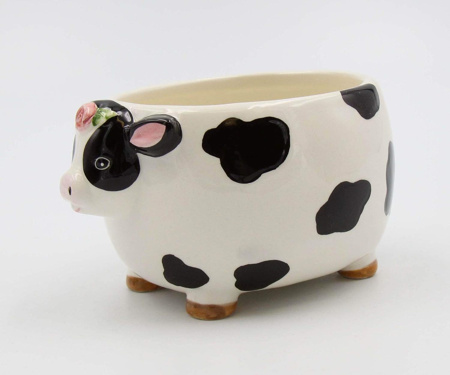 Cosmos Gifts Fine Ceramic Country Barnyard Milk Cow Candy Dish Bowl 5-1/8" L