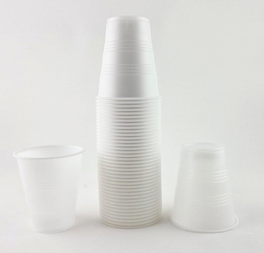 Party Favors Plus White Plastic Cups 7 oz 40 Count
