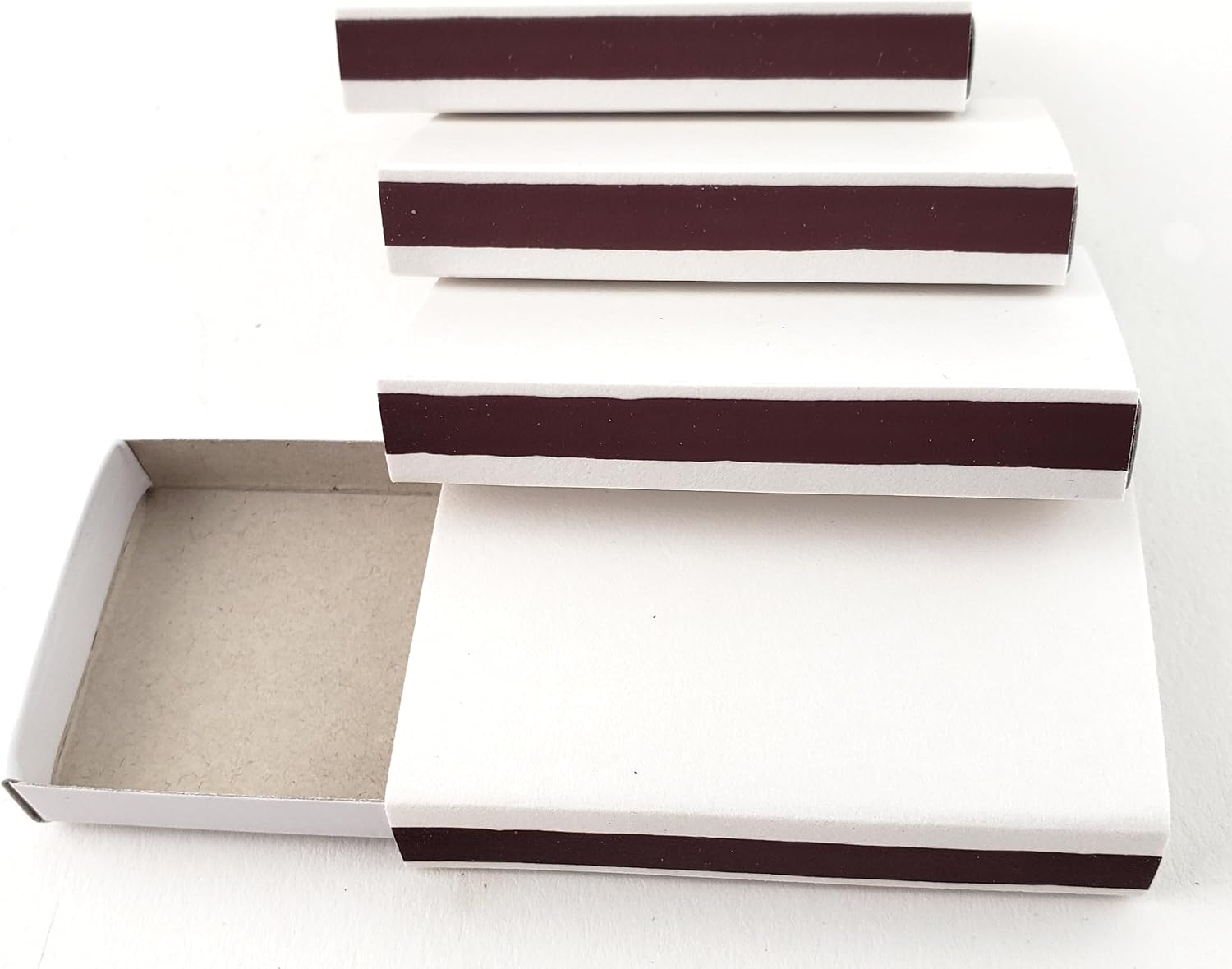 Party Favors Plus White Empty Match Storage Boxes with Strikers 2.25 Inch 50 Count