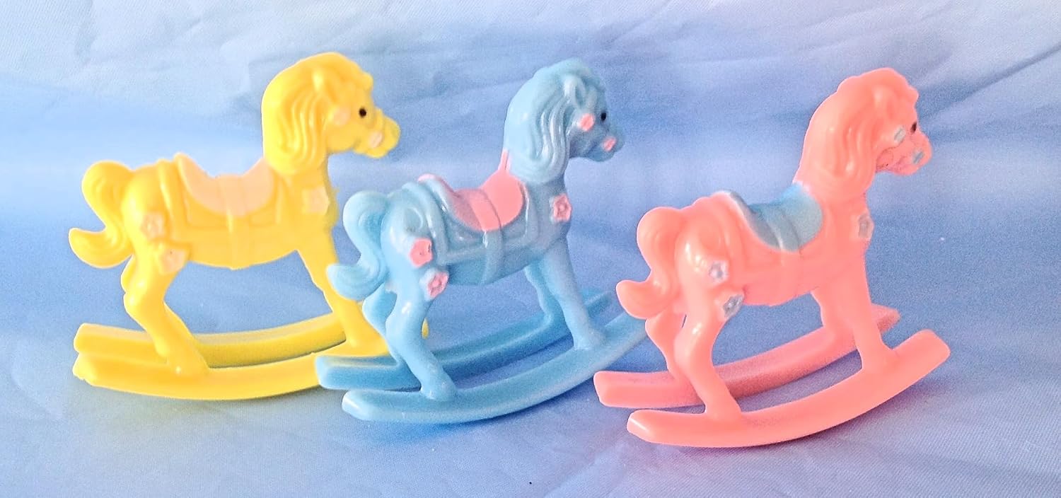 Party Favors Plus Plastic Rocking Horse Baby Shower Favors Blue 12 Count