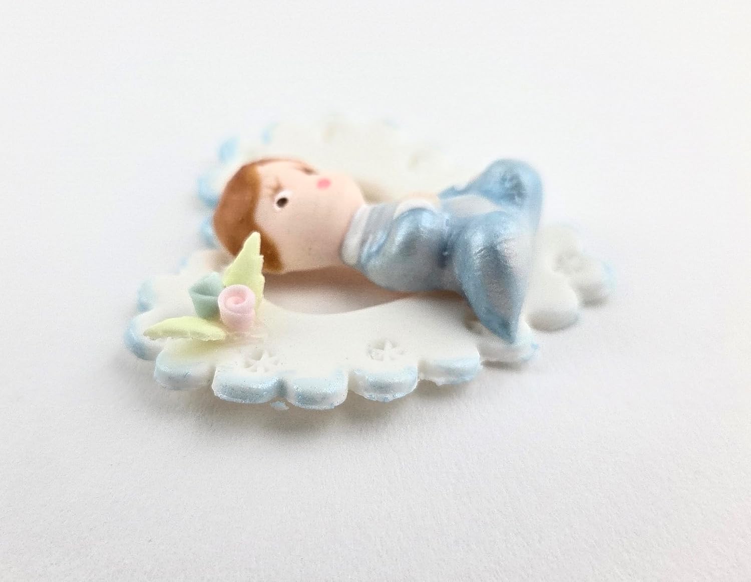 Party Favors Plus Cold Porcelain Sitting Baby Capia Figurines Blue White Heart 9 Count