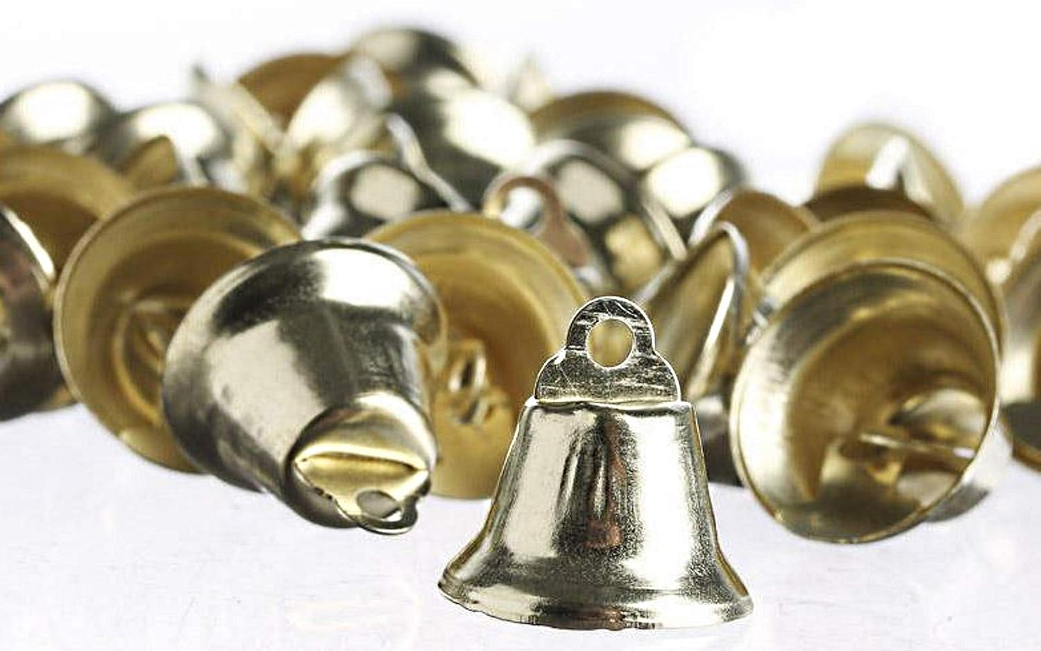 Party Favors Plus Gold Metal Wedding Bells with Clinkers 24 Count