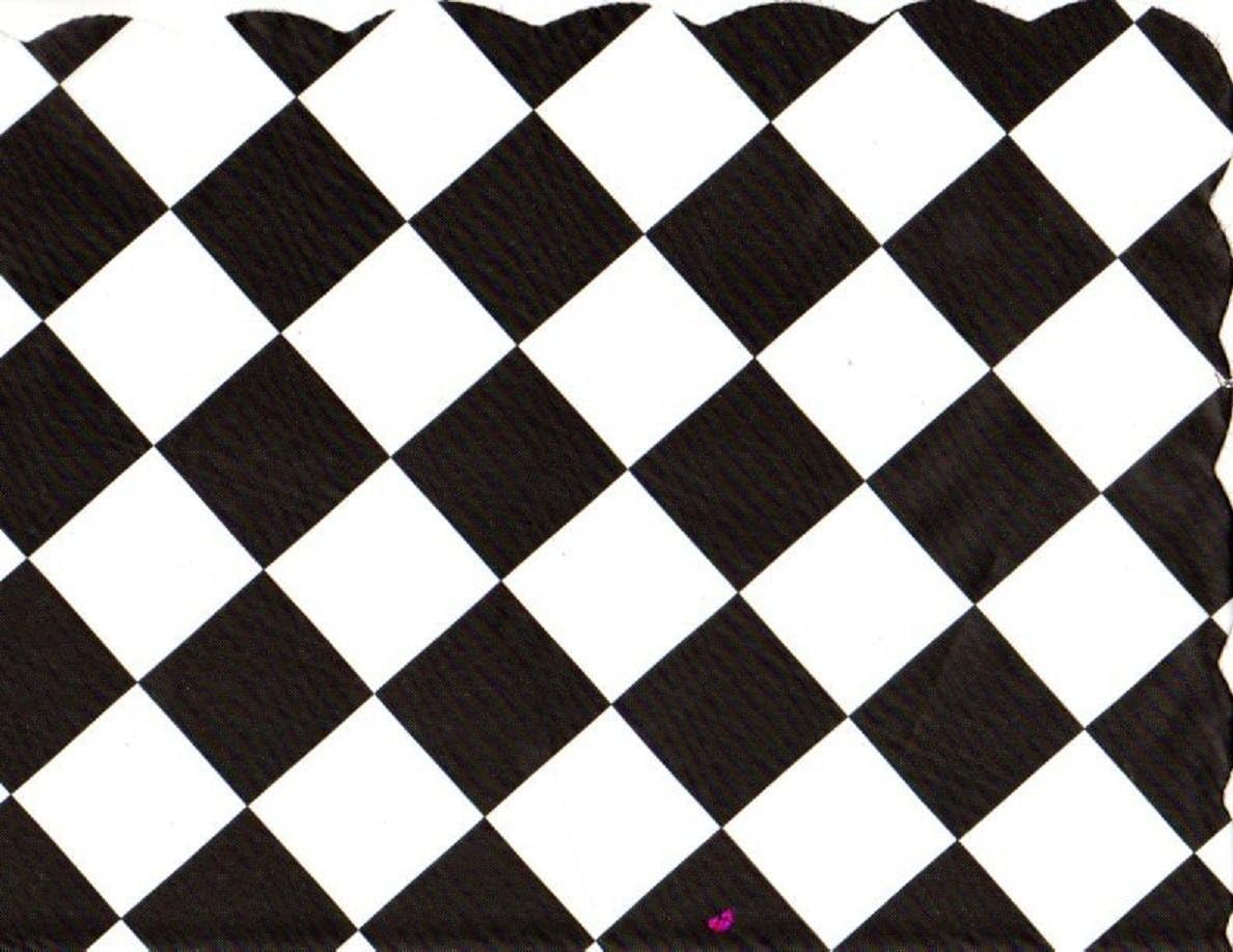 Party Favors Plus Black Checkerboard Plastic Placemats Scalloped 10 X 14 Inch 48 Count
